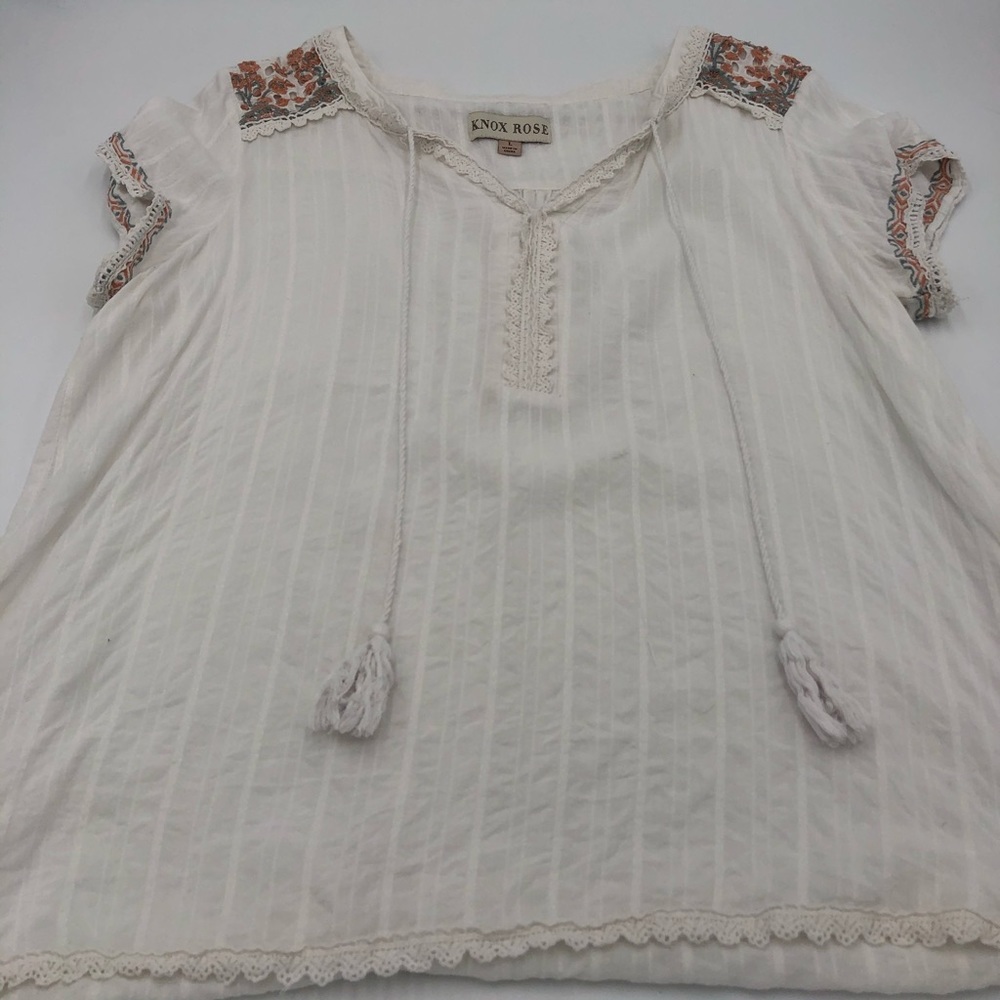 Knox Rose White Shirt- linen like